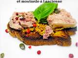 Bruchetta  terrine magret de canard   moutarde à l'ancienne bio 