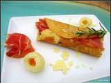 Crêpes roulées au jambon de Bayonne + parmesan  cuisson plancha 