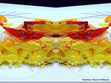 Dessert moelleux au citron avec des fruits confits