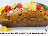 Facile du cake aux fruits confits et baies de gojï