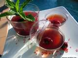 Gelée au jus de cranberry - griottines et sirop de gingembre