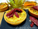 Mini quiches aux légumes et au magret de canard