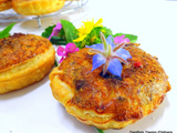 Mini quiches feuilletées aux rillettes de poulet, paprika