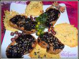 Toasts au confit d'olives au gingembre