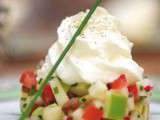 Saint-Valentin : Tartare de légumes et chantilly de Neufchâtel aop