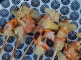 Brochettes de crevettes (ou gambas) pina colada