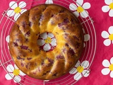 Couronne au lait concentré citron framboises