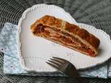 Strudel de viande hachée, tomates et fromage frais ail et fines herbes