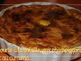 Tourte à la volaille, aux champignons et au curcuma