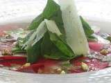 Carpaccio de betterave au parmesan