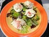 Oeufs farcis au thon et crevettes