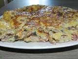 Omelette aux champignons et lardons