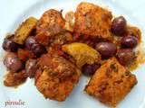 Tajine de saumon aux olives, tomates et citron