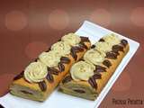 Bûche pâtissière poires et chocolat au lait