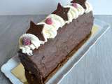 Bûche chocolat-framboises glaçage rocher