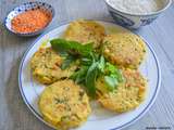 Galettes de riz aux lentilles corail et fines herbes