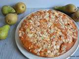 Gâteau Poire-chocolat-amandes aux blancs d'oeuf