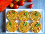 Mini-quiches sans pâte aux tomates cerise, poivron, mozzarella, sans gluten