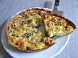 Quiche aux épinards, romanesco et champignons