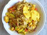 Tagliatelles de sarrasin aux légumes, gingembre et haricots coco