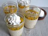 Verrines tapioca-coco-fruits de la passion et chantilly coco