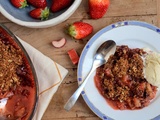 Strawberry rhubarb crisp - Crumble fraise rhubarbe (usa)