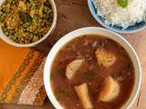 Sweet potato kuzhambu - Patate douce en bouillon acidulé, une recette tamoule