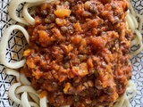 Bolognaise végétarienne aux lentilles vertes avec ou sans Thermomix