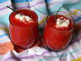 Gaspacho de pastèque, quenelle de ricotta et oignons blancs