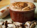 Soufflé aux marrons, poêlée de shiitakes aux myrtes et boudin blanc