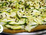 Tarte fine aux courgettes et graines de chanvre {pâte aux Gaudes et au yaourt}