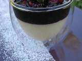 Panna cotta choco blanc & sa soupe de fruits rouges