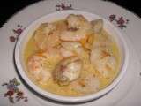 Cassolette de st jacques et gambas