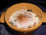 Oeufs cocotte au saumon et epinards