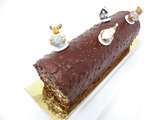 Bûche praliné vanille, glaçage rocher