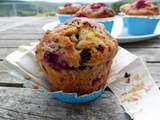 Muffins américains aux framboises et au chocolat