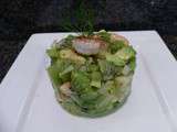 Tartare de kiwis et d'avocat aux crevettes