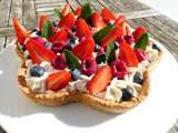 Tarte aux fruits rouges, crème vanillée au mascarpone