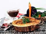 Parmentier de queue de boeuf à la Rochefort bleue - poêlée de légumes