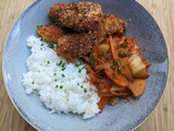 Poulet frit Coréen aux épices et kimshi