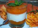 Panacotta au lait d'amande et à la compotée gélifiée d'abricots