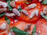 Carpaccio de fraises au basilic