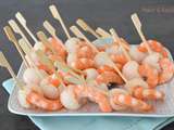 Brochettes de crevettes aux litchis