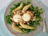 Salade de chèvre, poires, miel et amandes