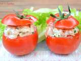 Tomates crues farcies aux poissons et aux crevettes grises