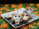 Biscuits linzer « Crânes » à la pâte à tartiner pour Halloween