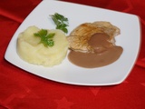 Médaillon de veau sauce cacao et orange et purée vanillée