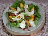 Salade mozzarella nectarine et jambon de Bayonne