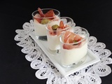 Verrines chantilly au camembert et jambon cru