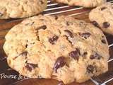 Cookies aux deux chocolats , noisettes et flocons d' avoine